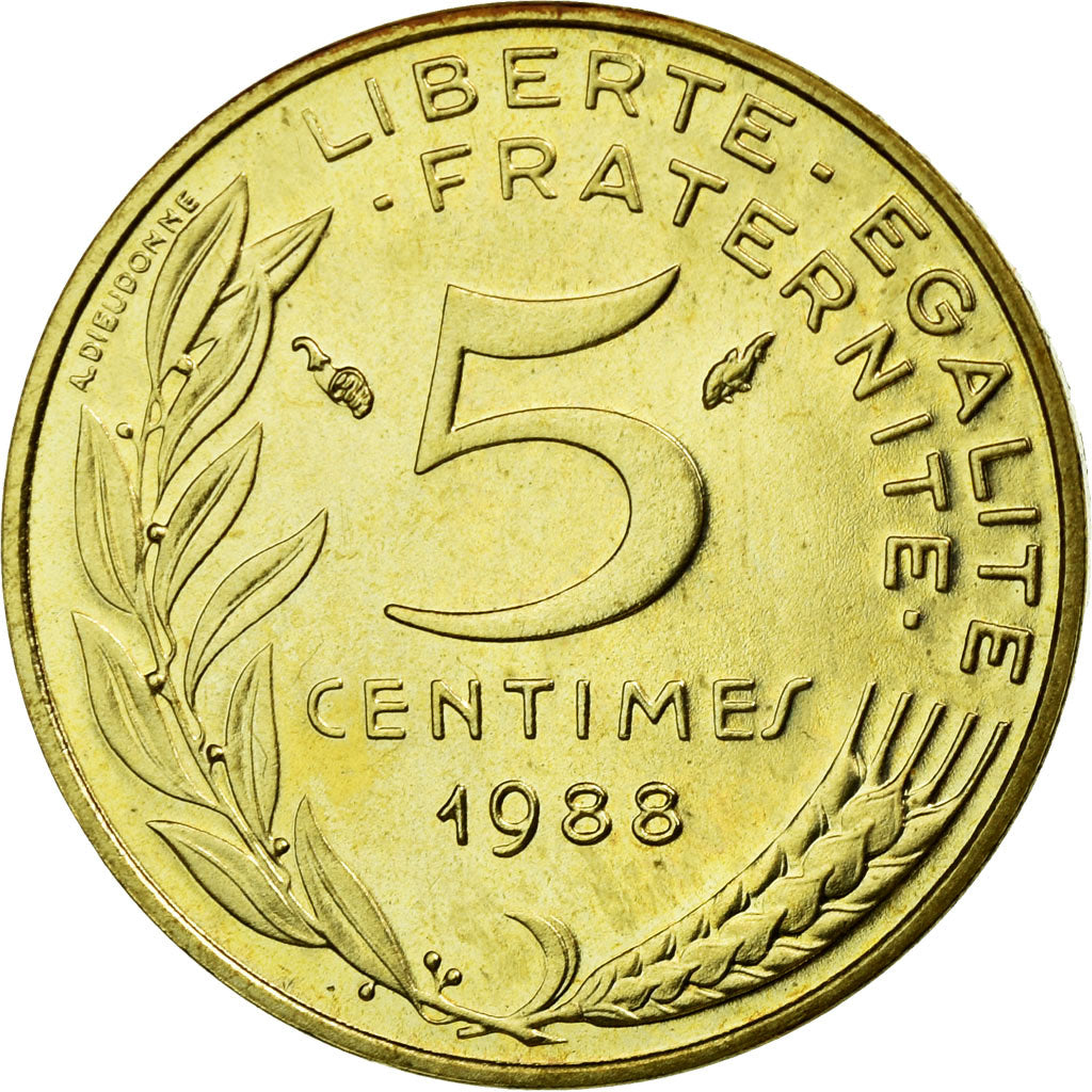 Monnaie, France, Marianne, 5 Centimes, 1988, FDC, Aluminum-Bronze, KM:933