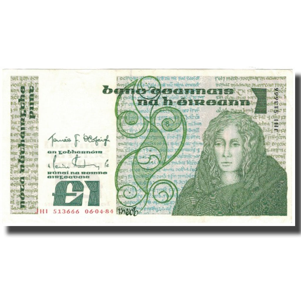 Banknote, Ireland - Republic, 1 Pound, 1984-04-06, KM:70c, AU(55-58)