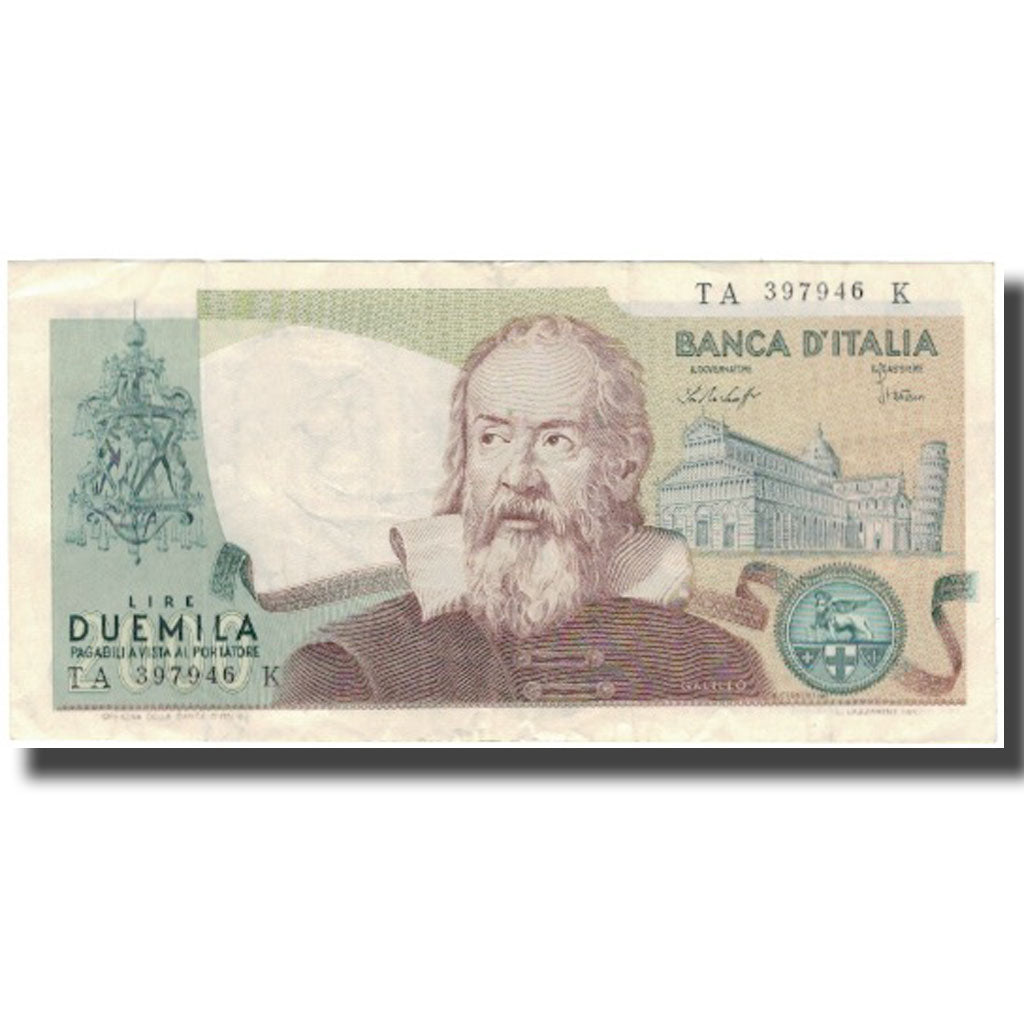 Biljet, Italië, 2000 Lire, KM:103b, TTB