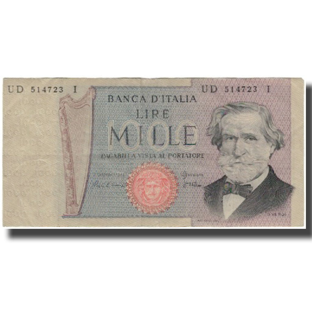 Biljet, Italië, 1000 Lire, KM:101g, TB+