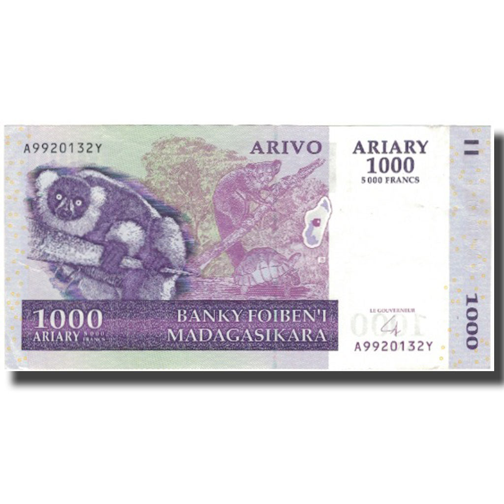 Banconote, Madagascar, 1000 Ariary, 2004, KM:89b, BB