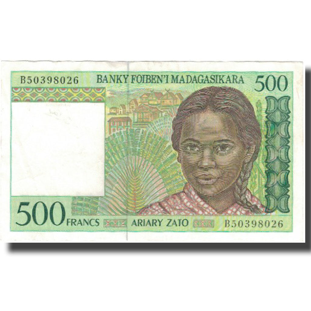 Geldschein, Madagascar, 500 Francs = 100 Ariary, KM:75b, SS