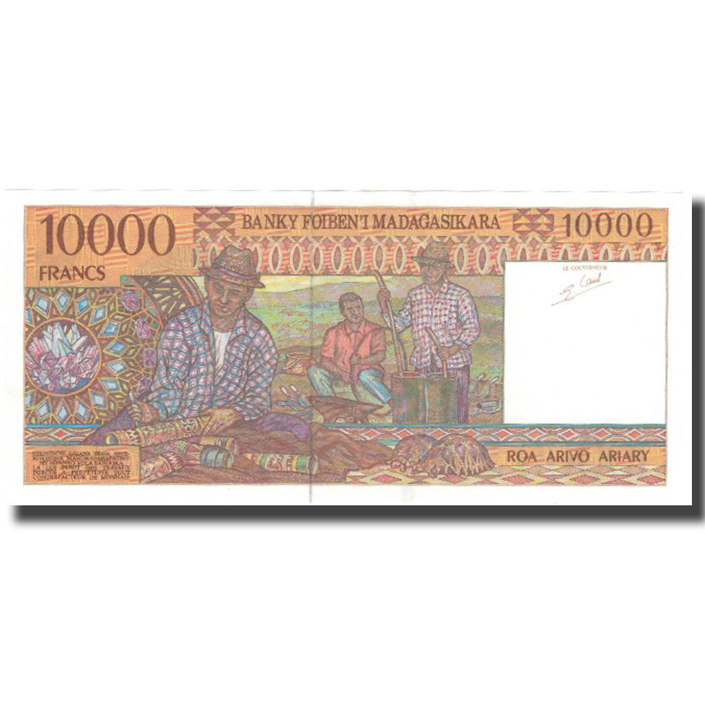 Banknote, Madagascar, 10,000 Francs = 2000 Ariary, KM:79b, AU(55-58)
