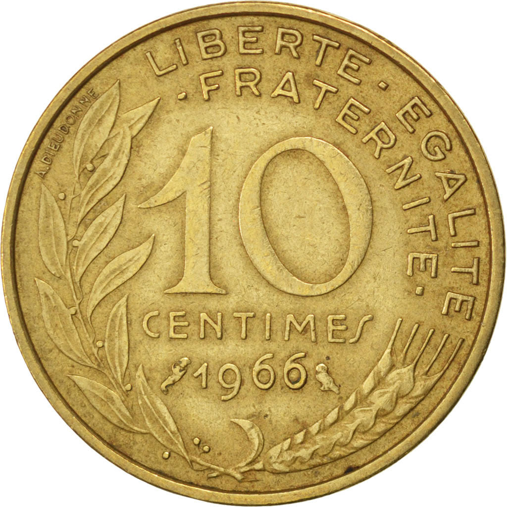FRANCE, Marianne, 10 Centimes, 1966, Paris, KM #929, EF(40-45),...