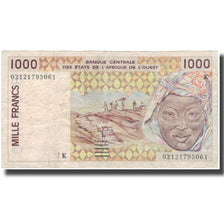 Banknote, West African States, 1000 Francs, KM:711Km, VF(20-25)