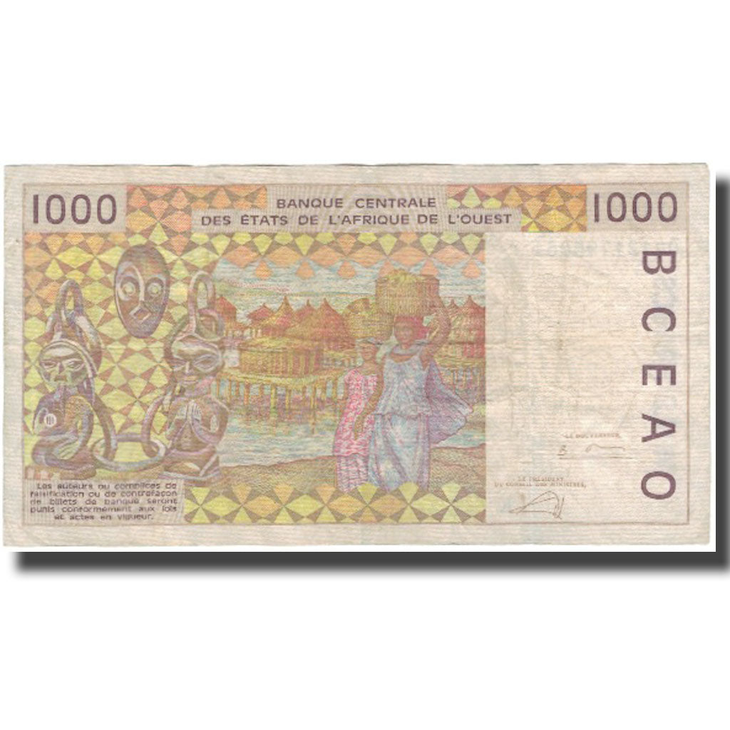 Banknote, West African States, 1000 Francs, KM:711Km, VF(20-25)