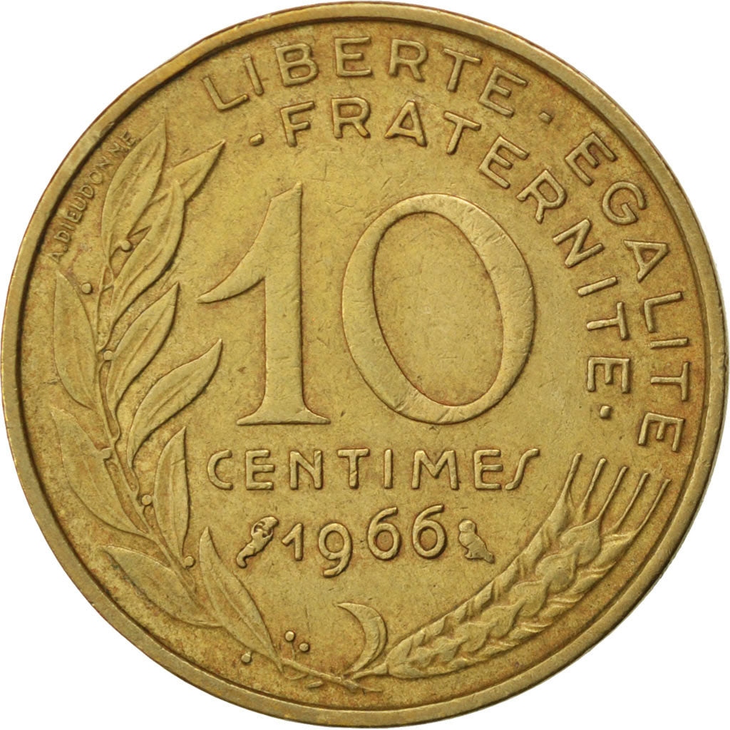 FRANCE, Marianne, 10 Centimes, 1966, Paris, KM #929, EF(40-45),...