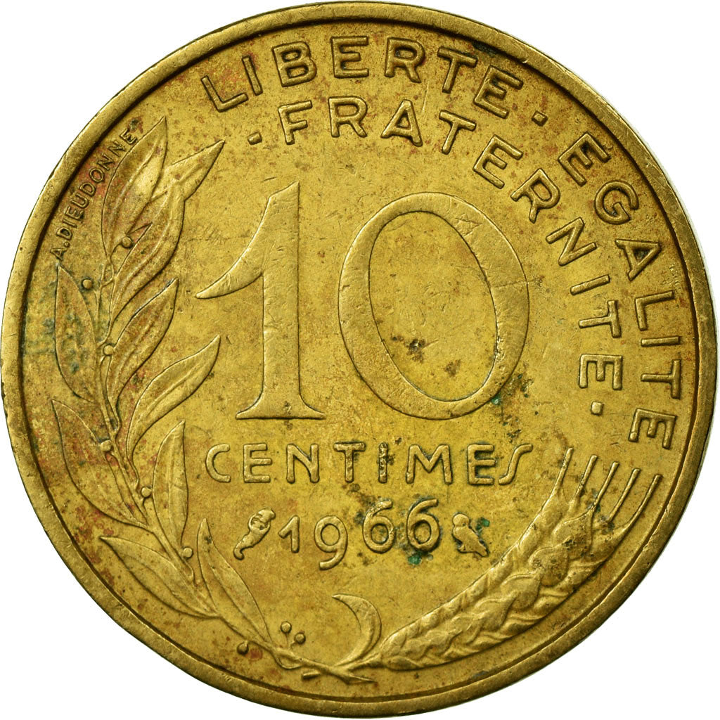 Monnaie, France, Marianne, 10 Centimes, 1966, TTB, Aluminum-Bronze, KM:929