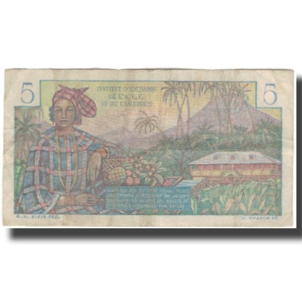 Banknote, French Equatorial Africa, 5 Francs, KM:28, VF(20-25)