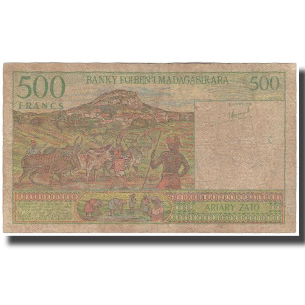 Billete, 500 Francs = 100 Ariary, Madagascar, KM:75a, RC+