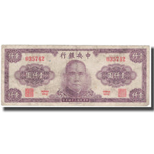 Banknote, China, 1000 Yüan, 1945, KM:290, VF(20-25)