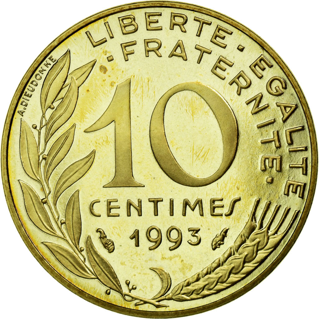 Münze, Frankreich, Marianne, 10 Centimes, 1993, STGL, Aluminum-Bronze, KM:929