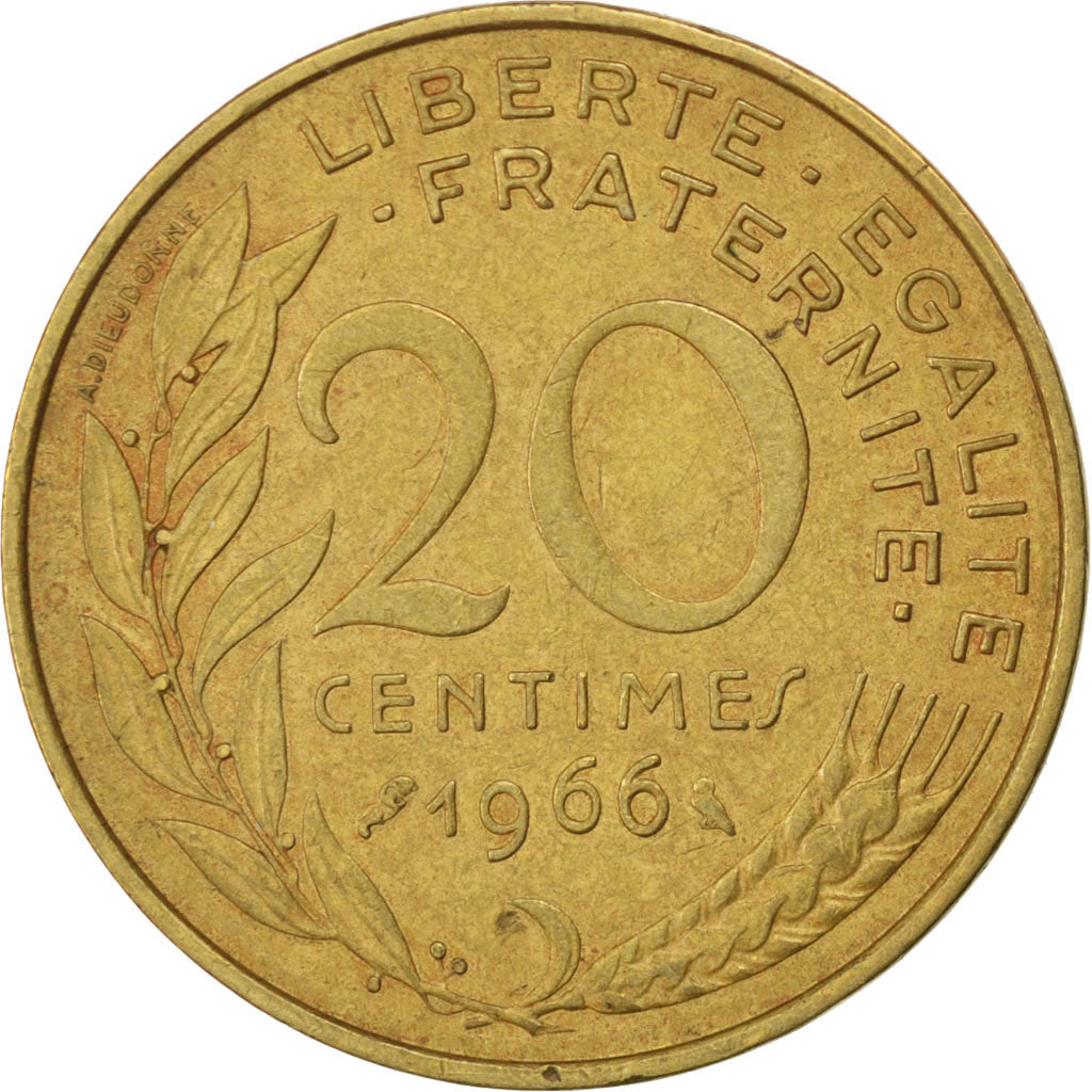 FRANCE, Marianne, 20 Centimes, 1966, Paris, KM #930, EF(40-45),...