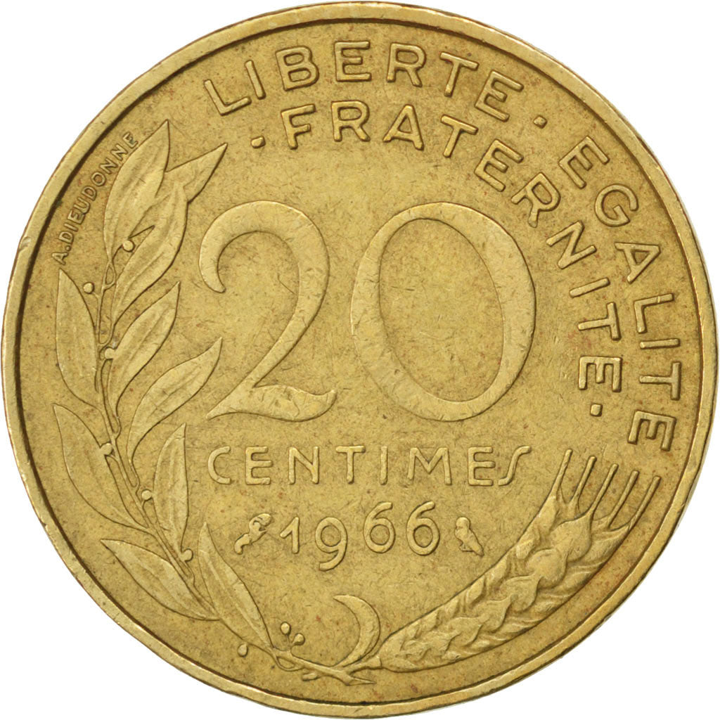 FRANCE, Marianne, 20 Centimes, 1966, Paris, KM #930, EF(40-45),...