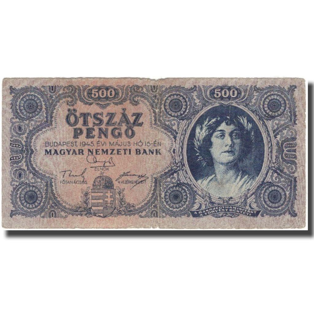 Banknote, Hungary, 500 Pengö, 1945, KM:117a, VF(30-35)