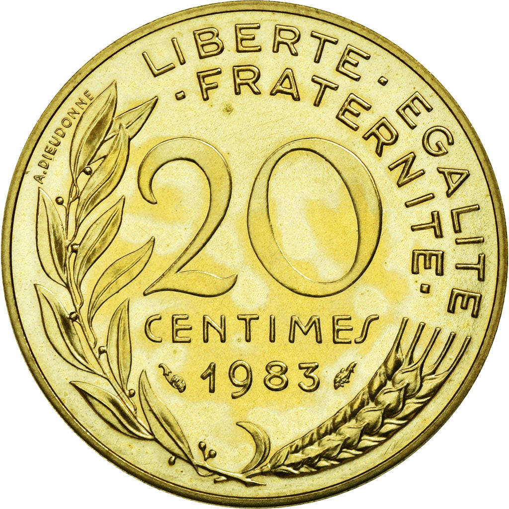 FRANCE, Marianne, 20 Centimes, 1983, Paris, KM #930, MS(65-70),...