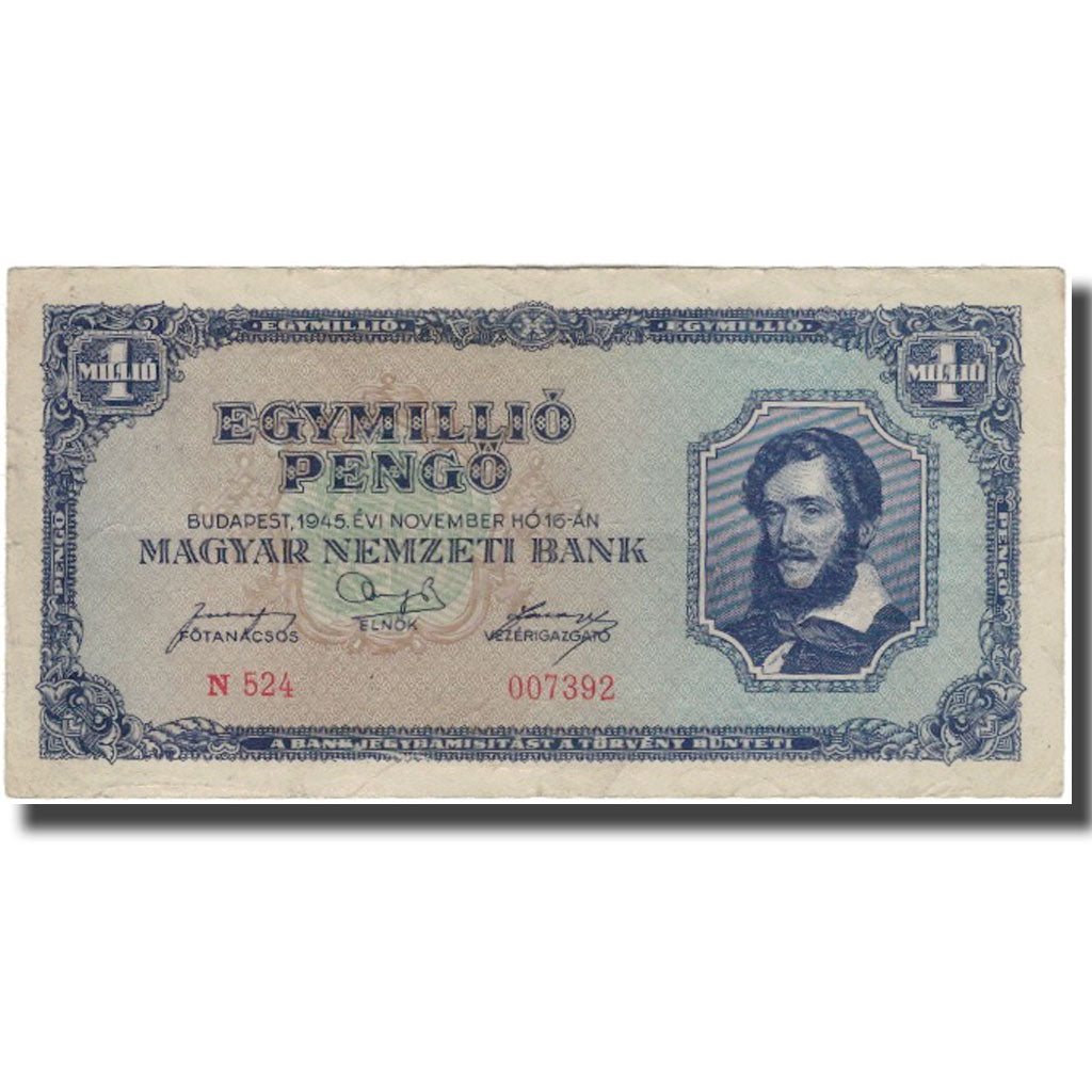 Banknote, Hungary, 1,000,000 Pengö, 1945, KM:122, EF(40-45)