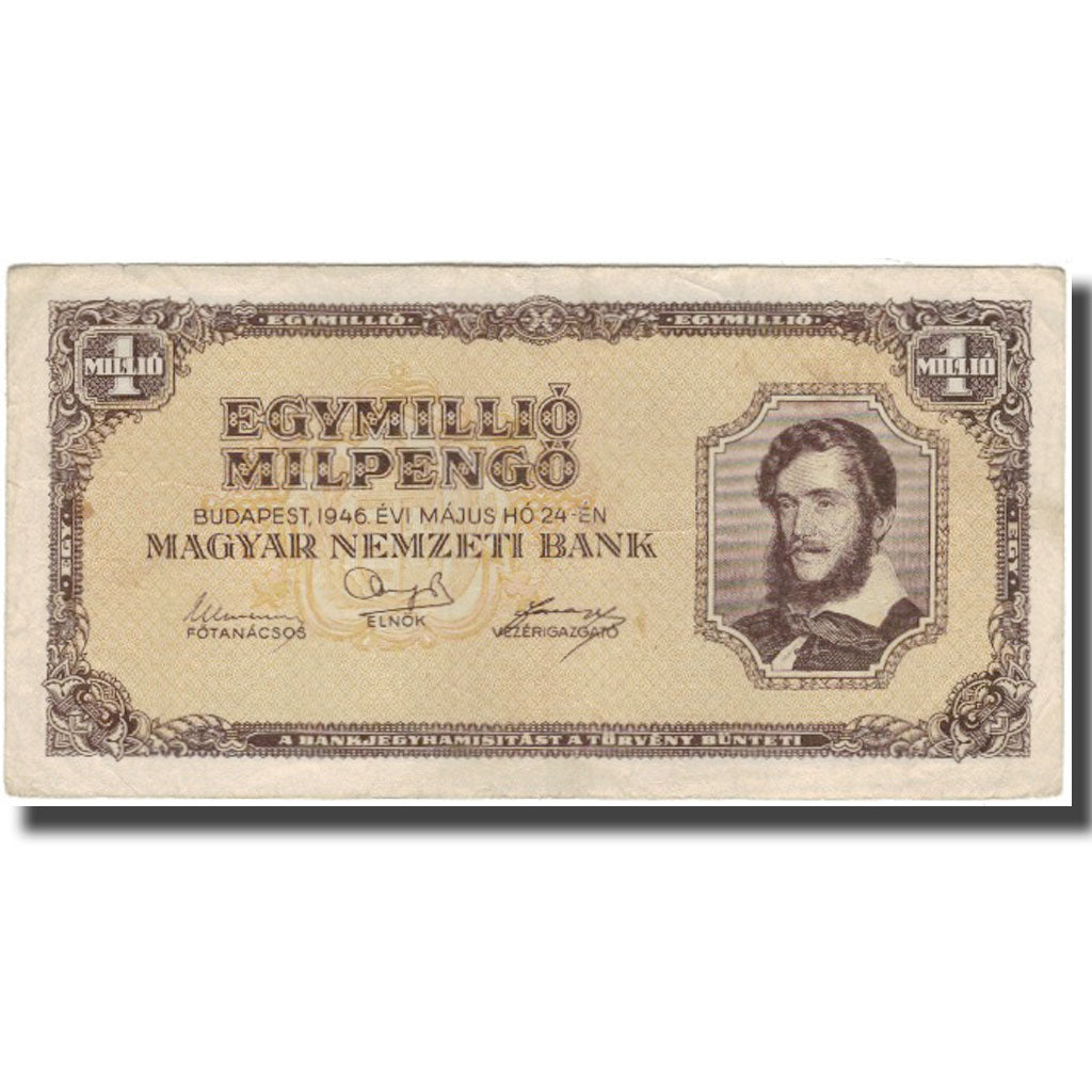 Banknote, Hungary, 1 Million Milpengö, 1946, KM:128, EF(40-45)