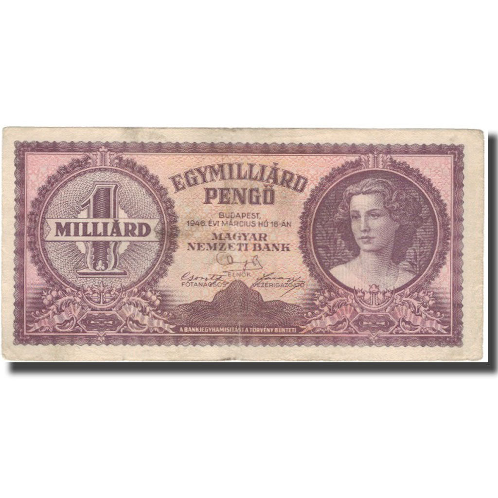 Banknote, Hungary, 1 Milliard Pengö, 1946, KM:125, VF(30-35)