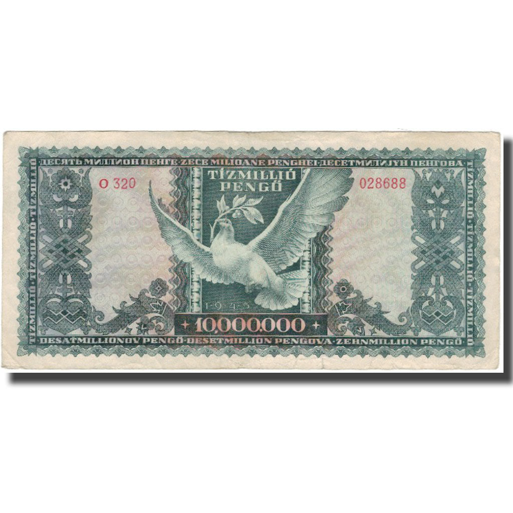 Banknote, Hungary, 10,000,000 Pengö, 1945, KM:123, EF(40-45)