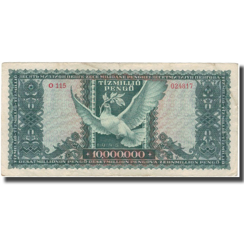 Banknote, Hungary, 10,000,000 Pengö, 1945, KM:123, VF(30-35)