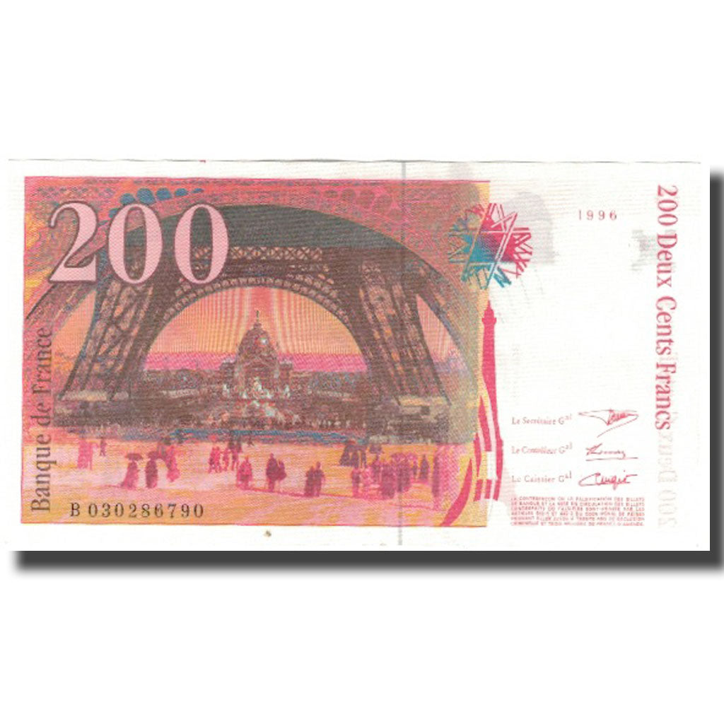 France, 200 Francs, Eiffel, 1996, AU(50-53), Fayette:75.2, KM:159a