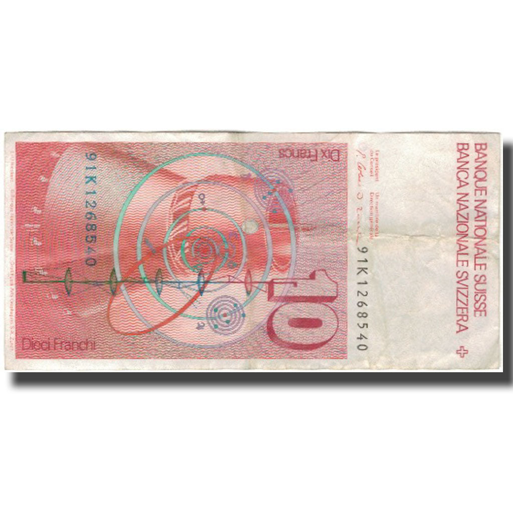 Banknote, Switzerland, 10 Franken, KM:53j, VF(20-25)