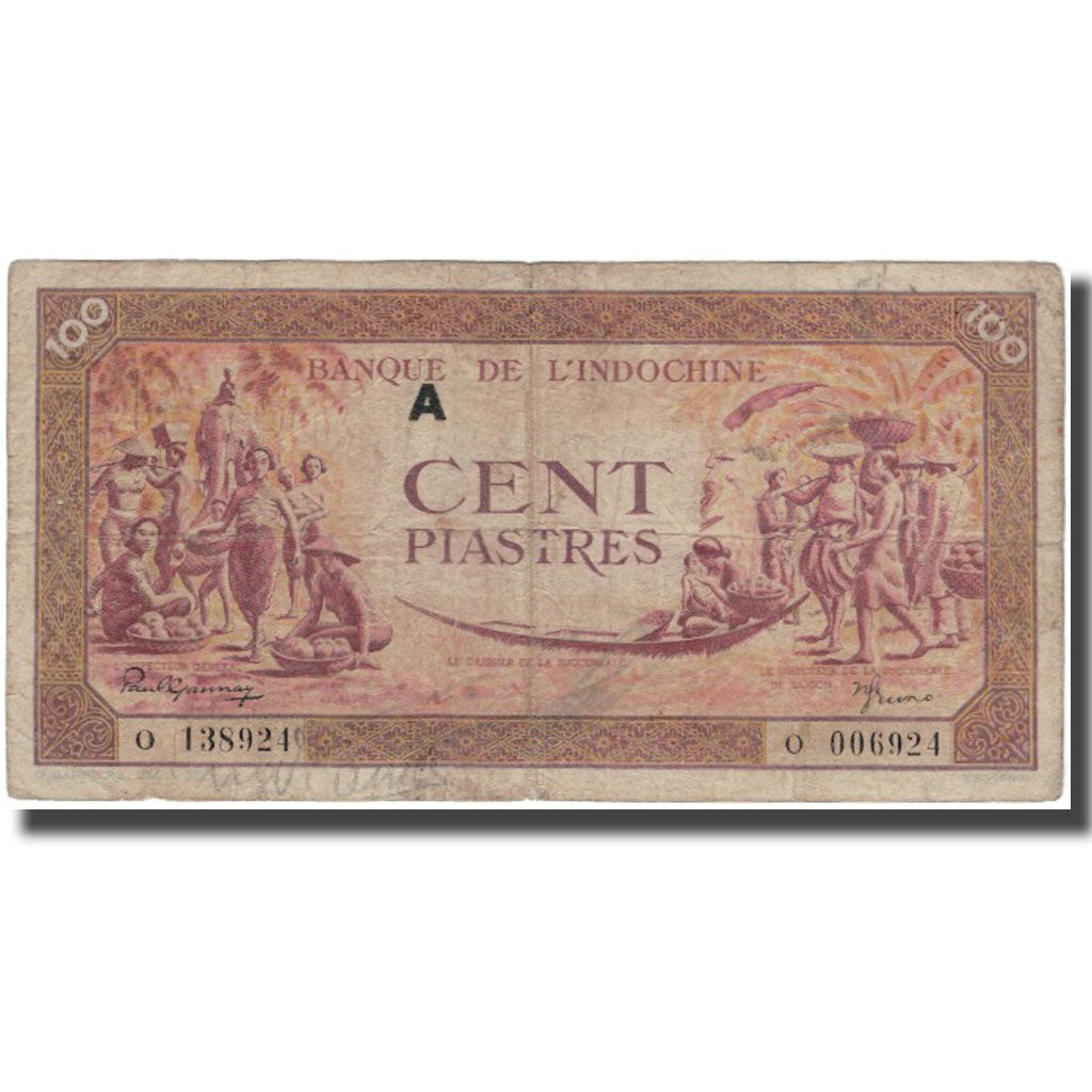 Banknote, FRENCH INDO-CHINA, 100 Piastres, KM:67, VF(20-25)