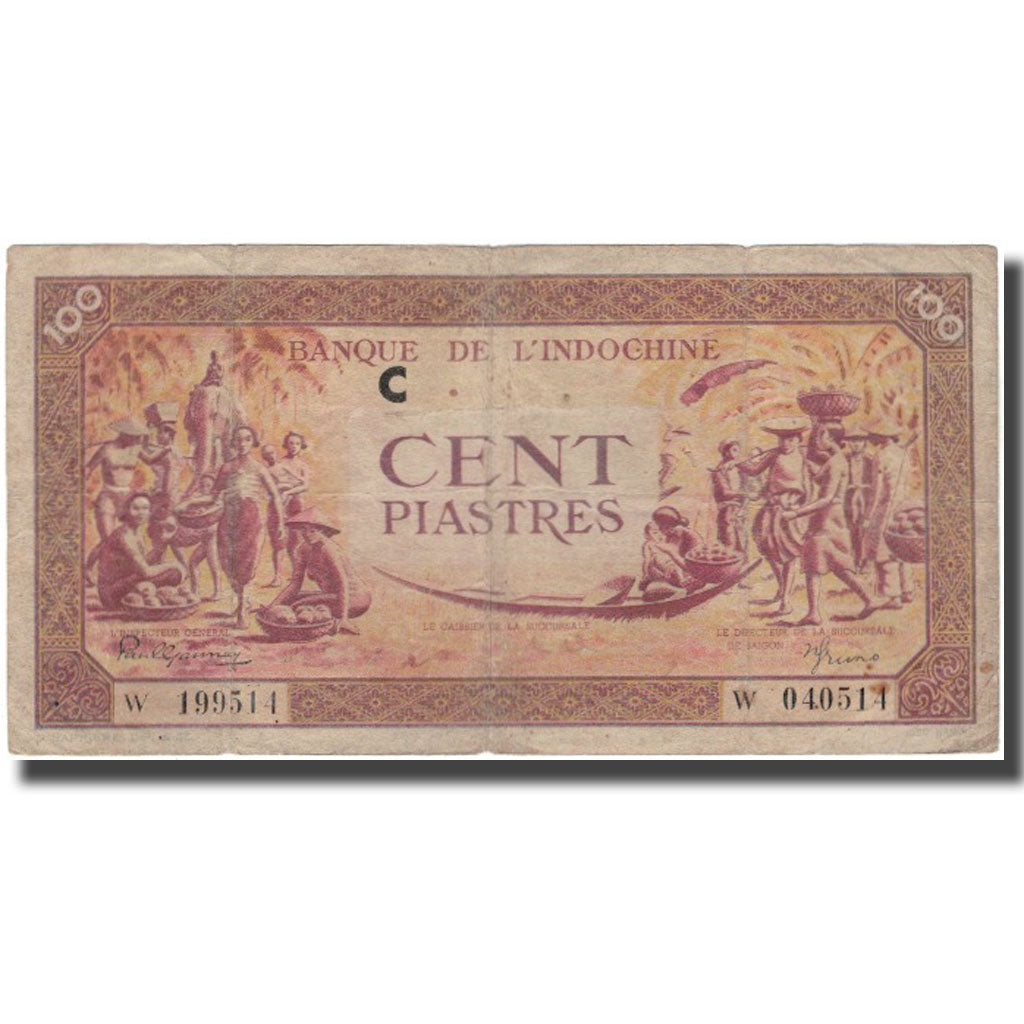 Banknote, FRENCH INDO-CHINA, 100 Piastres, KM:67, VF(20-25)