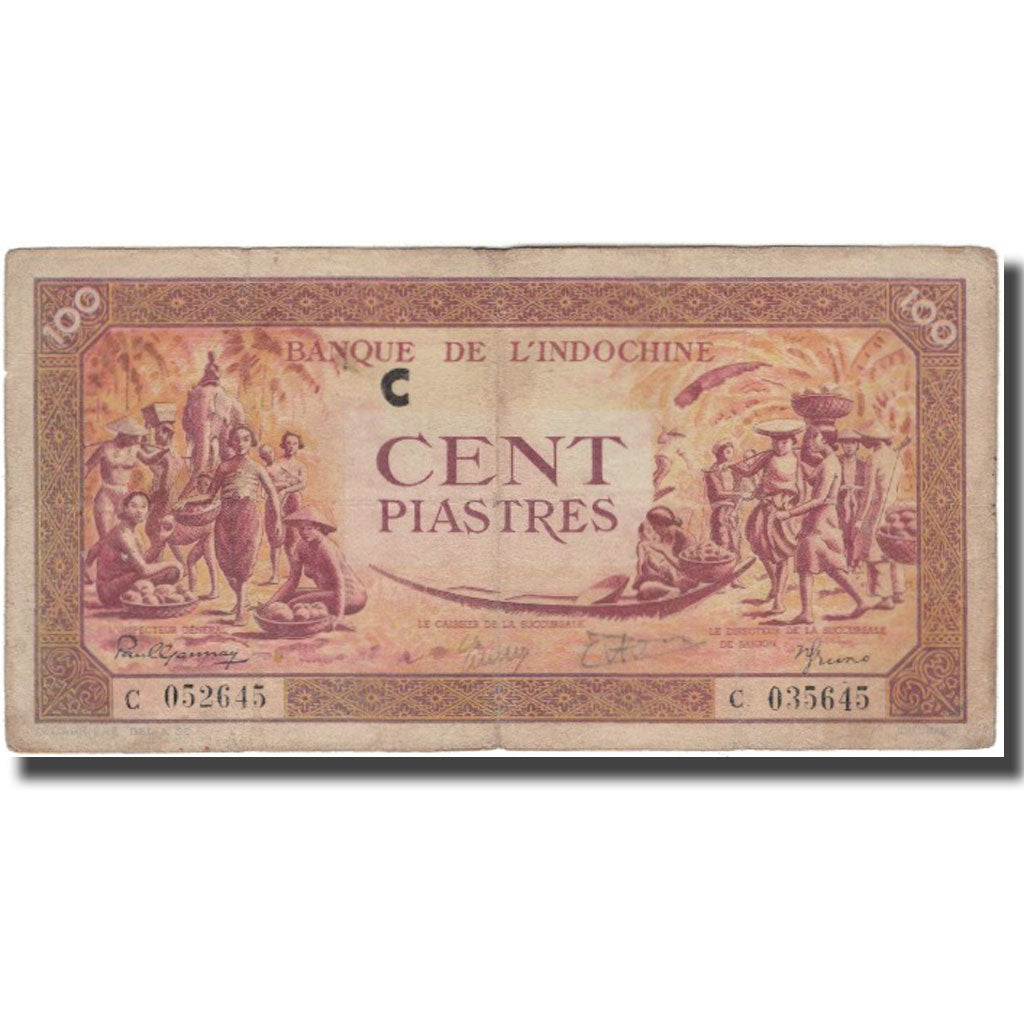 Banknote, FRENCH INDO-CHINA, 100 Piastres, KM:67, VF(30-35)