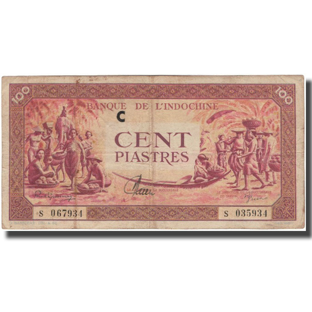Banknote, FRENCH INDO-CHINA, 100 Piastres, KM:67, VF(30-35)