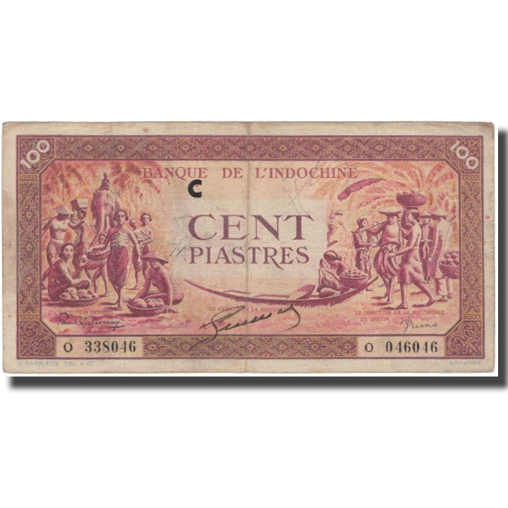 Banknote, FRENCH INDO-CHINA, 100 Piastres, KM:67, VF(30-35)