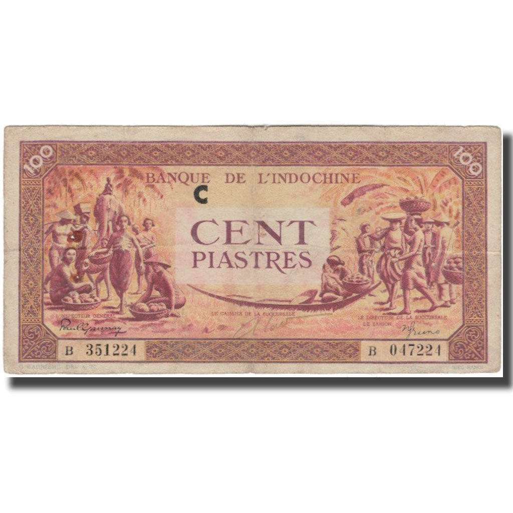 Banknote, FRENCH INDO-CHINA, 100 Piastres, KM:67, VF(30-35)
