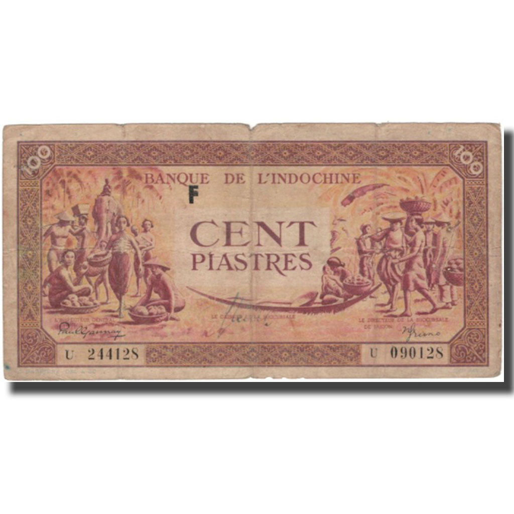 Banconote, INDOCINA FRANCESE, 100 Piastres, KM:67, B+