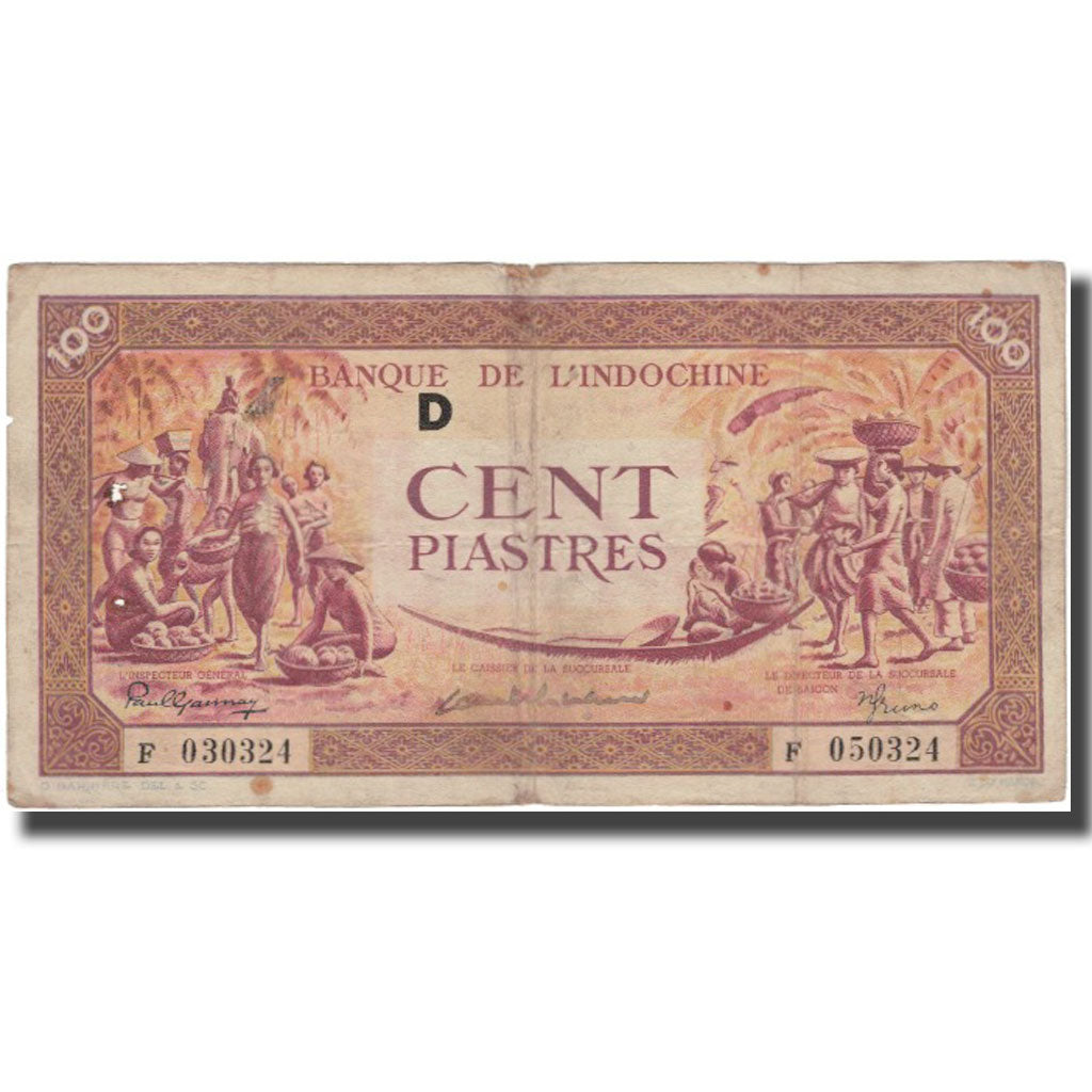 Banknote, FRENCH INDO-CHINA, 100 Piastres, KM:67, VF(20-25)