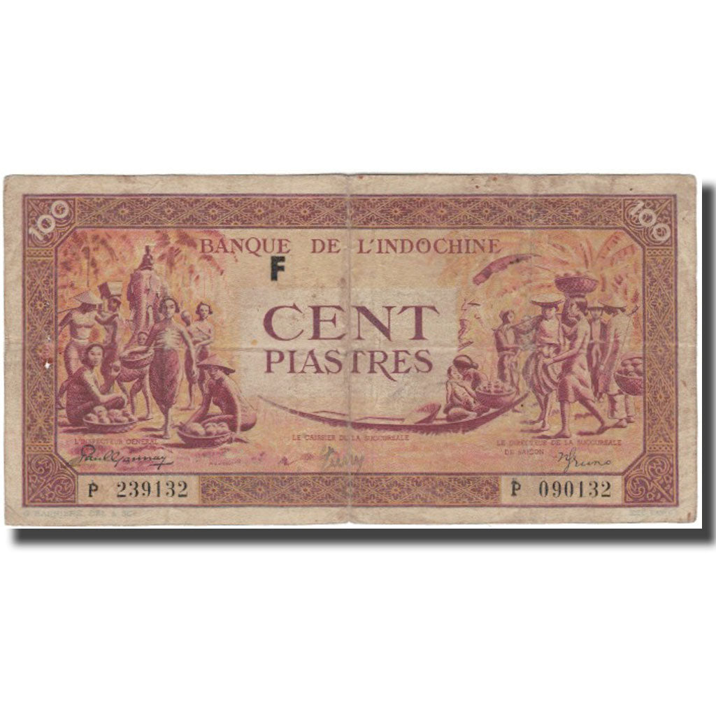 Banknote, FRENCH INDO-CHINA, 100 Piastres, KM:67, VF(20-25)