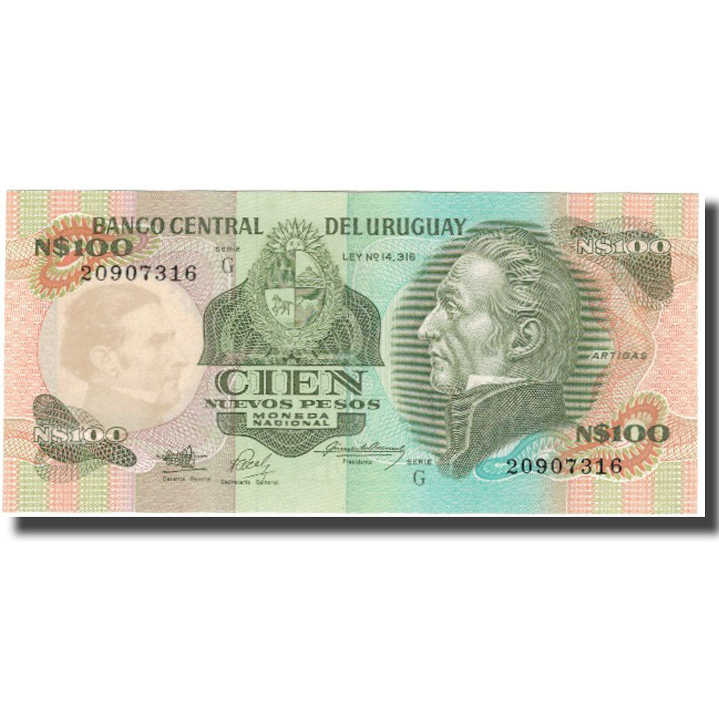 Banknote, Uruguay, 100 Nuevos Pesos, KM:62a, UNC(65-70)