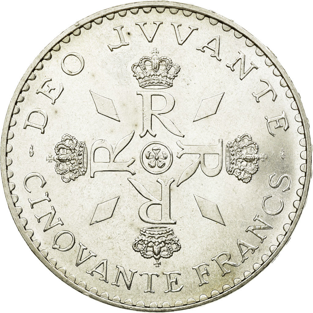 Coin, Monaco, Rainier III, 50 Francs, 1974, MS(60-62), Silver, KM:152.1