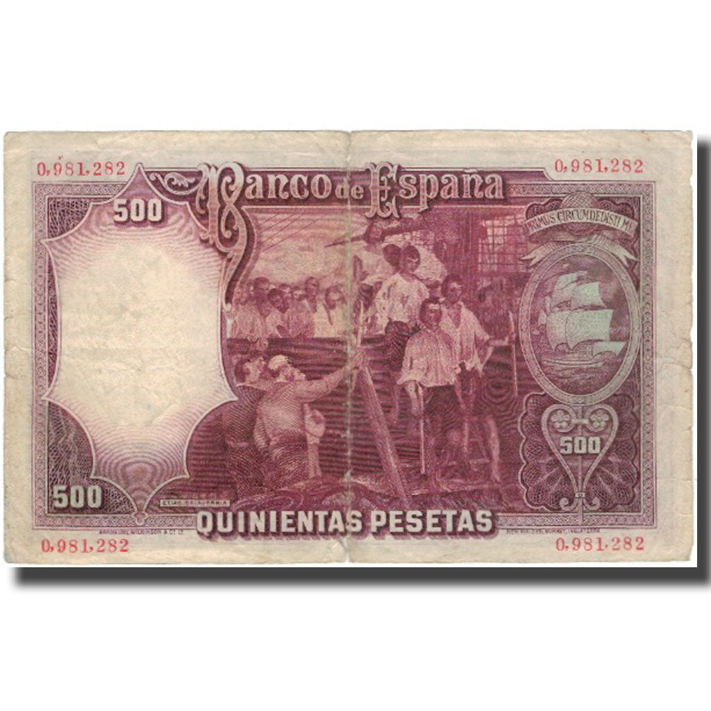 Banknote, Spain, 500 Pesetas, 1931-04-25, KM:84, VF(20-25)
