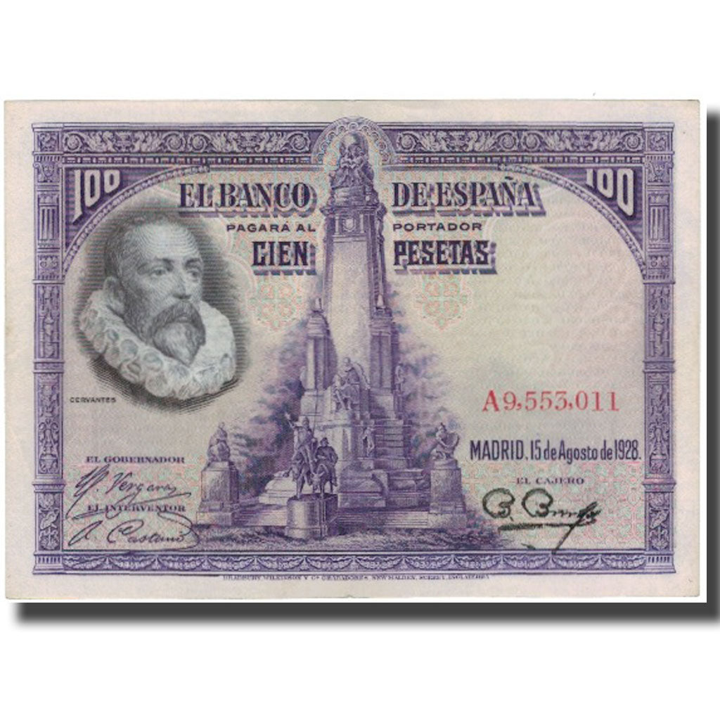Banknote, Spain, 100 Pesetas, 1928-08-15, KM:76a, EF(40-45)