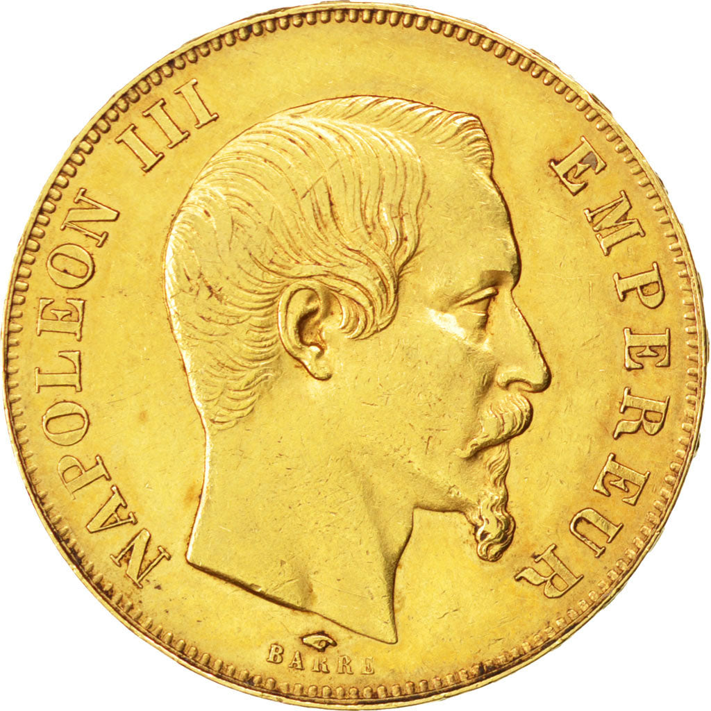 FRANCE, Napoléon III, 50 Francs, 1857, Paris, KM #785.1, EF(40-45), Gold, Gadour