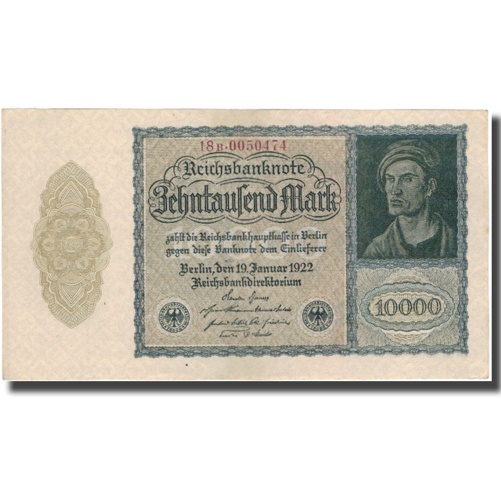 Nota, Alemanha, 10,000 Mark, 1922, KM:72, AU(55-58)