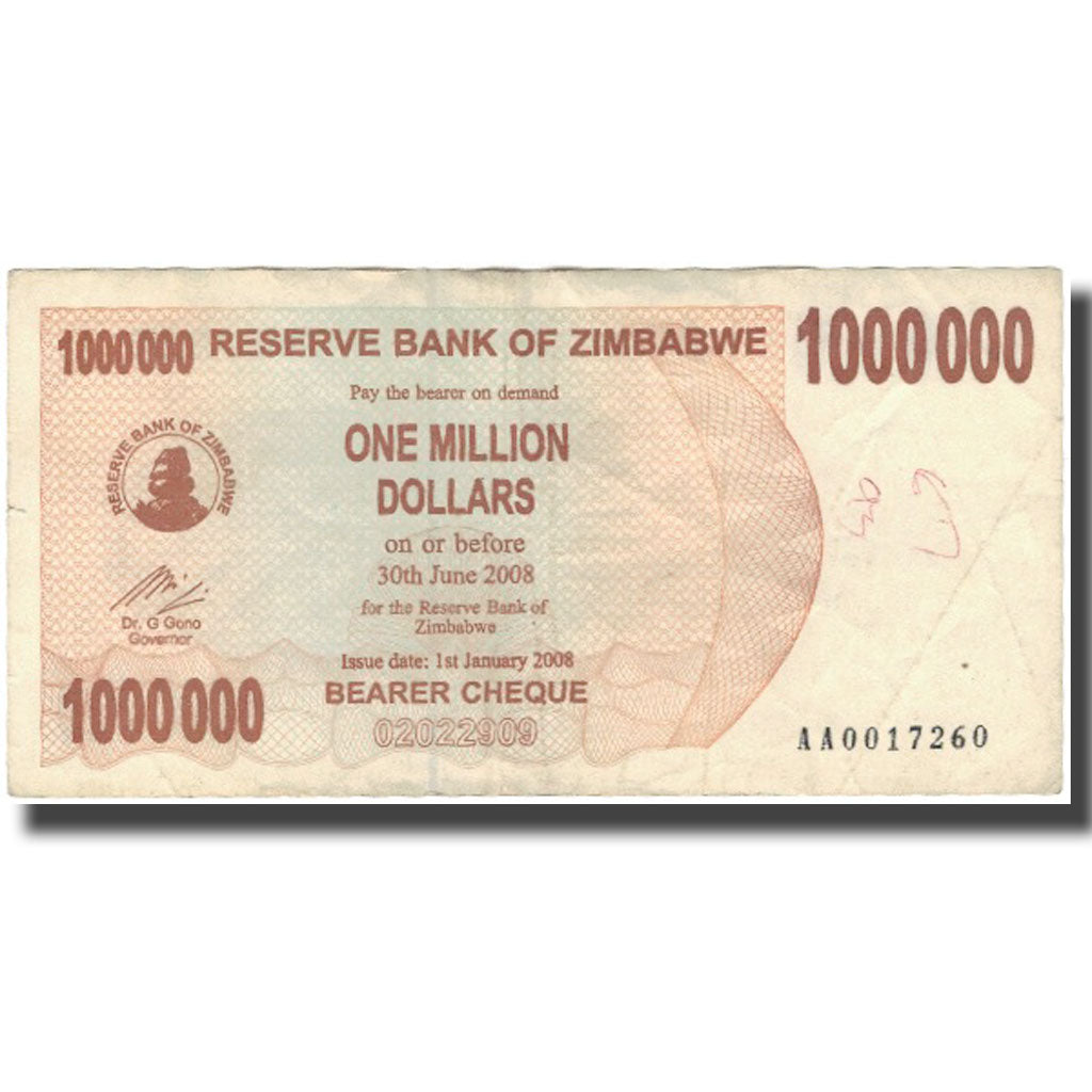 Banknote, Zimbabwe, 1 Million Dollars, 2008-06-30, KM:53, VF(20-25)