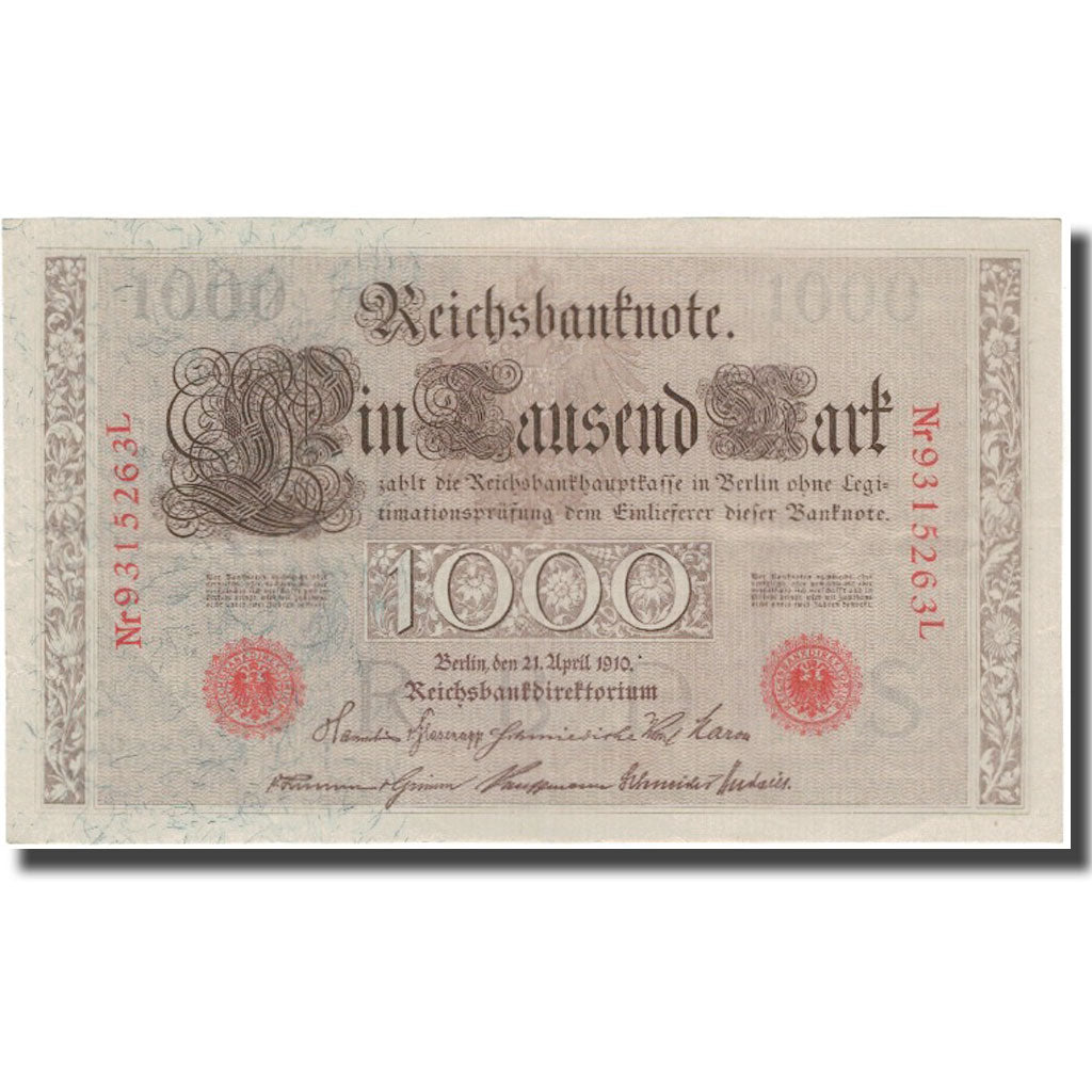 Billete, 1000 Mark, 1910, Alemania, KM:44b, EBC