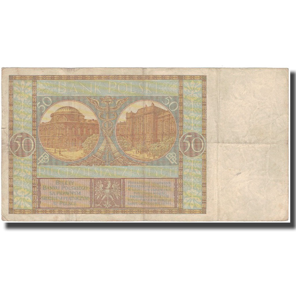 Banknote, Poland, 50 Zlotych, 1929, KM:71, VF(30-35)