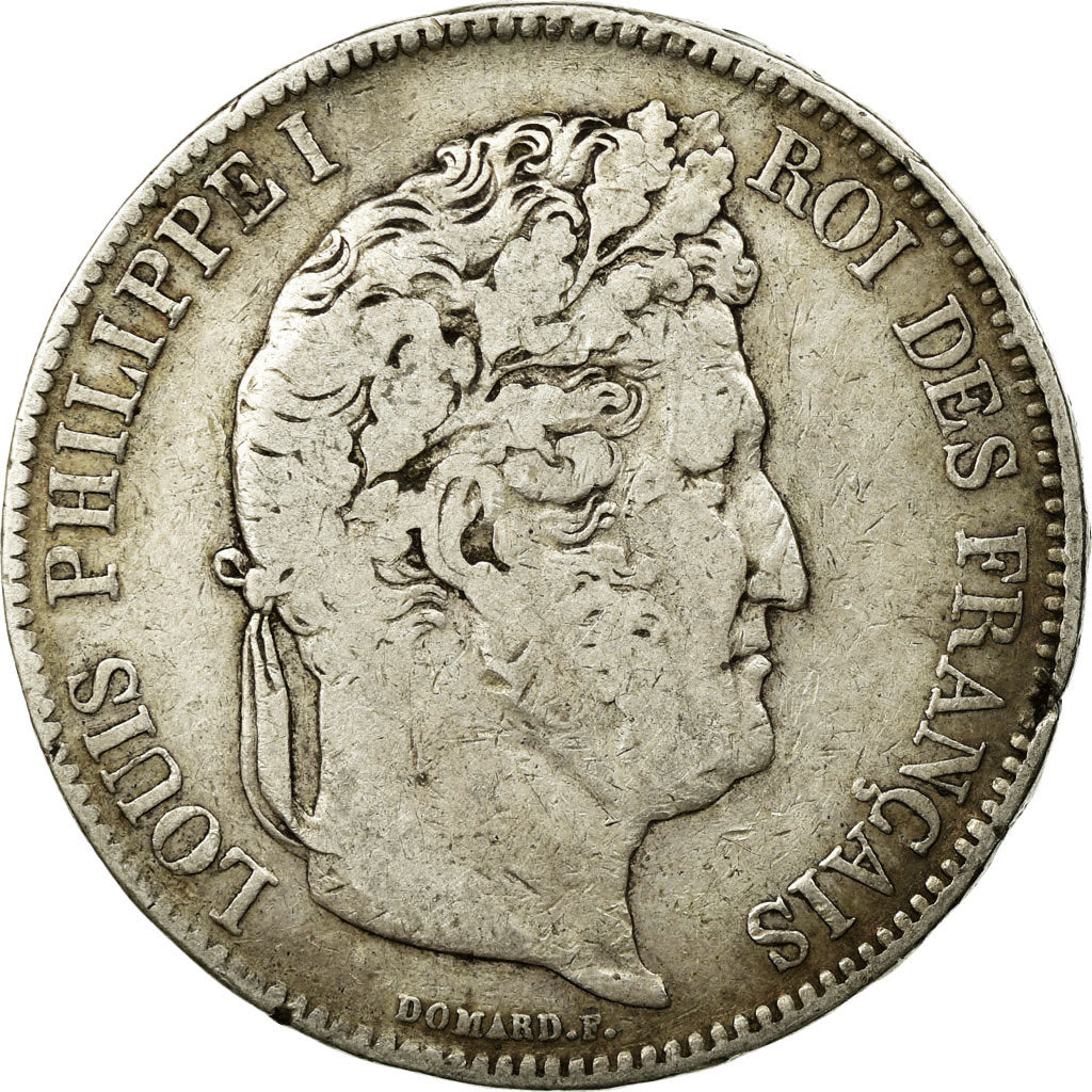 Moneta, Francia, Louis-Philippe, 5 Francs, 1832, Limoges, MB, Argento, KM:749.6