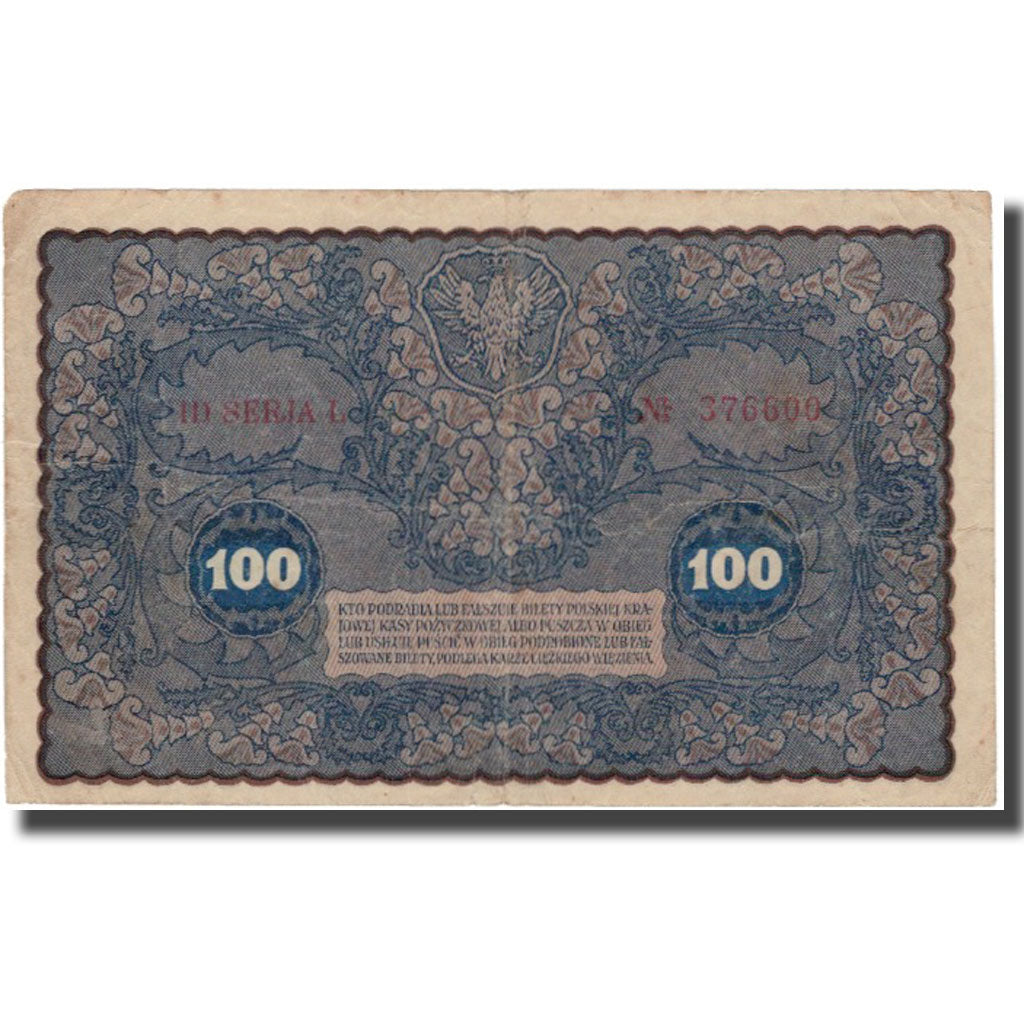 Billete, 100 Marek, 1919, Polonia, KM:27, BC