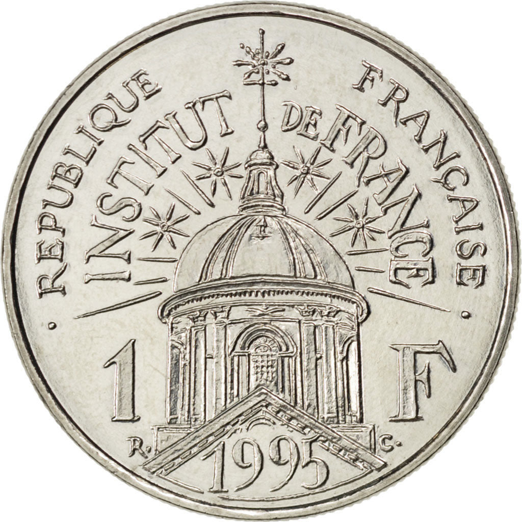 FRANCE, 1 Franc, 1995, KM #1133, MS(65-70), Nickel, Gadoury #480, 6.00