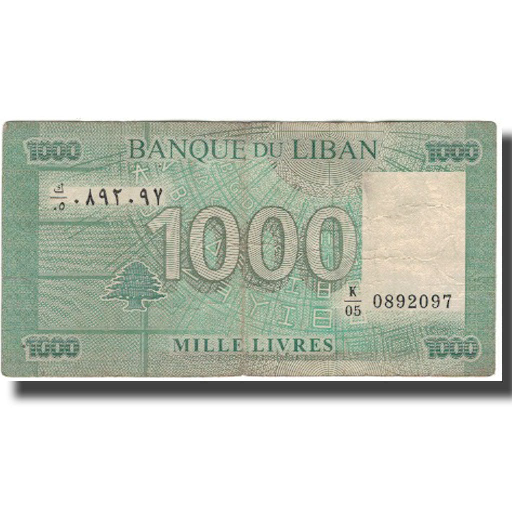 Banknote, Lebanon, 1000 Livres, KM:90, VF(20-25)
