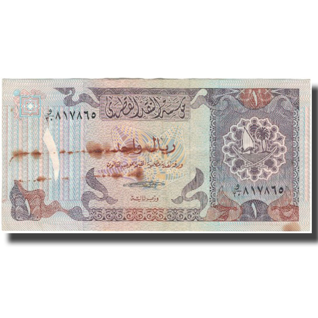 Banconote, Quatar, 1 Riyal, KM:13a, MB+